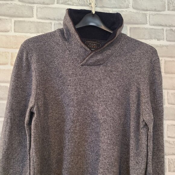 Jos A Bank Reserve Lambswool Blend Sweater Mens XL Shawl Collar Gray - Picture 6 of 8